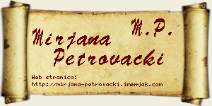 Mirjana Petrovački vizit kartica